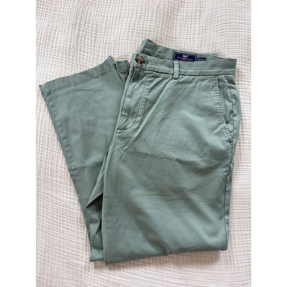 Vineyard Vines Breaker Pant Green Chino Cotton Stretch 36x30 Preppy Old Money